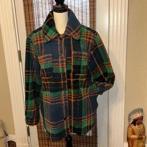 7 Diamonds Sherpa Plaid Shacket Size MED NWOT